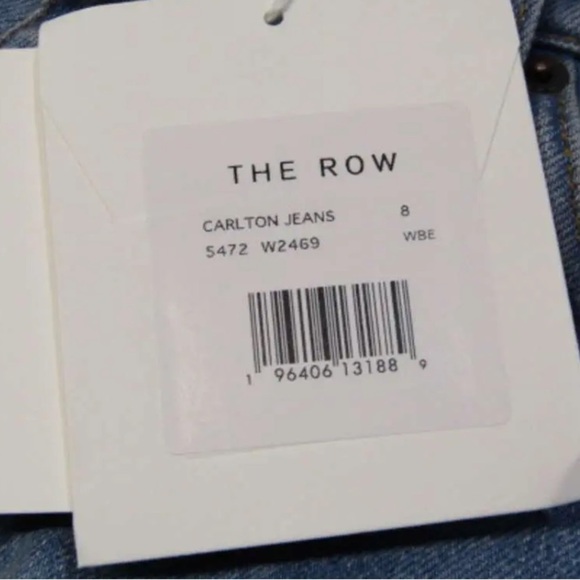 THE ROW Carlton High Rise Straight Leg Jeans Medium Wash Blue Size 8 NWT - Picture 12 of 13
